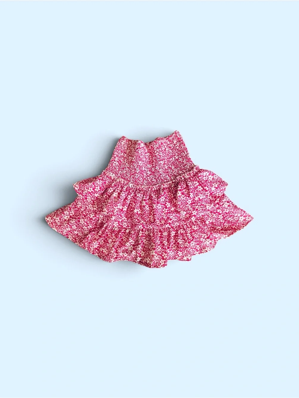 SHEIN Pink floral mini skirt with ruffles